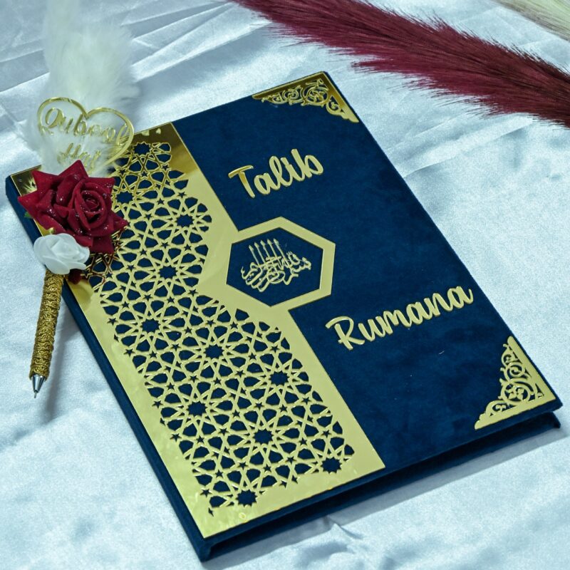 Star Design Nikah Nama Red &Navy Blue